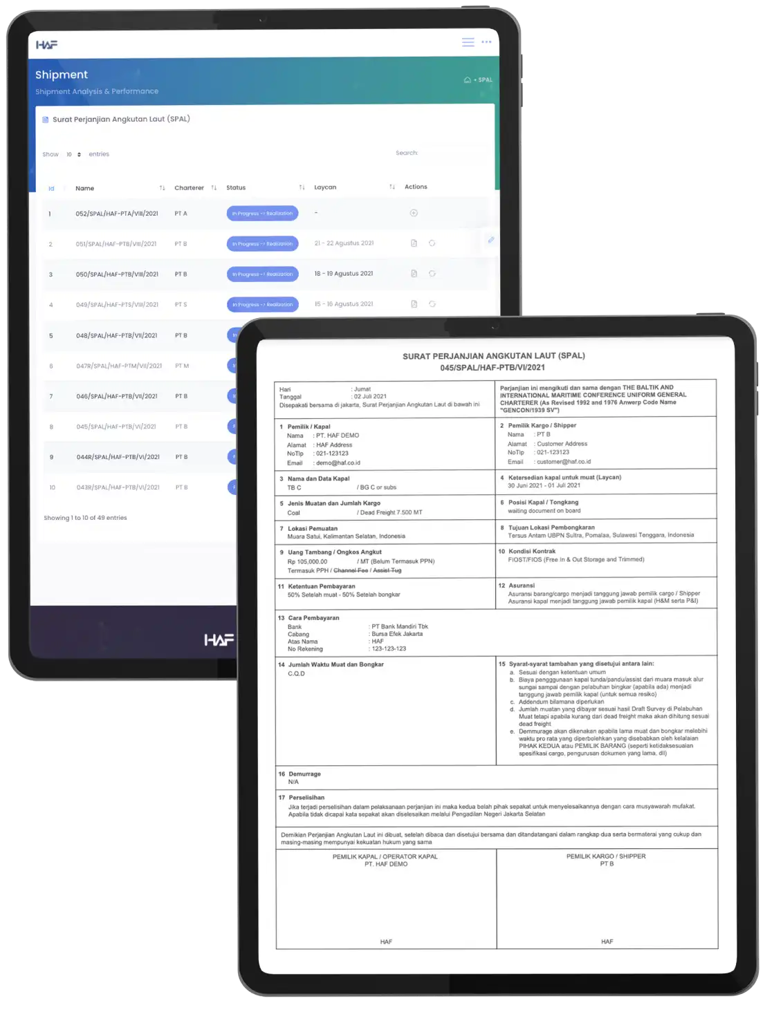 HAF fleet monitoring on device